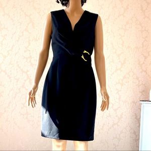 Calvin Klein size 6 black midi dress